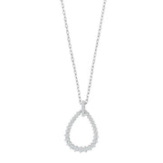 Rhod. sølvvedhæng m/cz inkl. kæde - Urma.dk