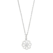 Rhod. sølvvedhæng m/cz inkl. kæde - Urma.dk