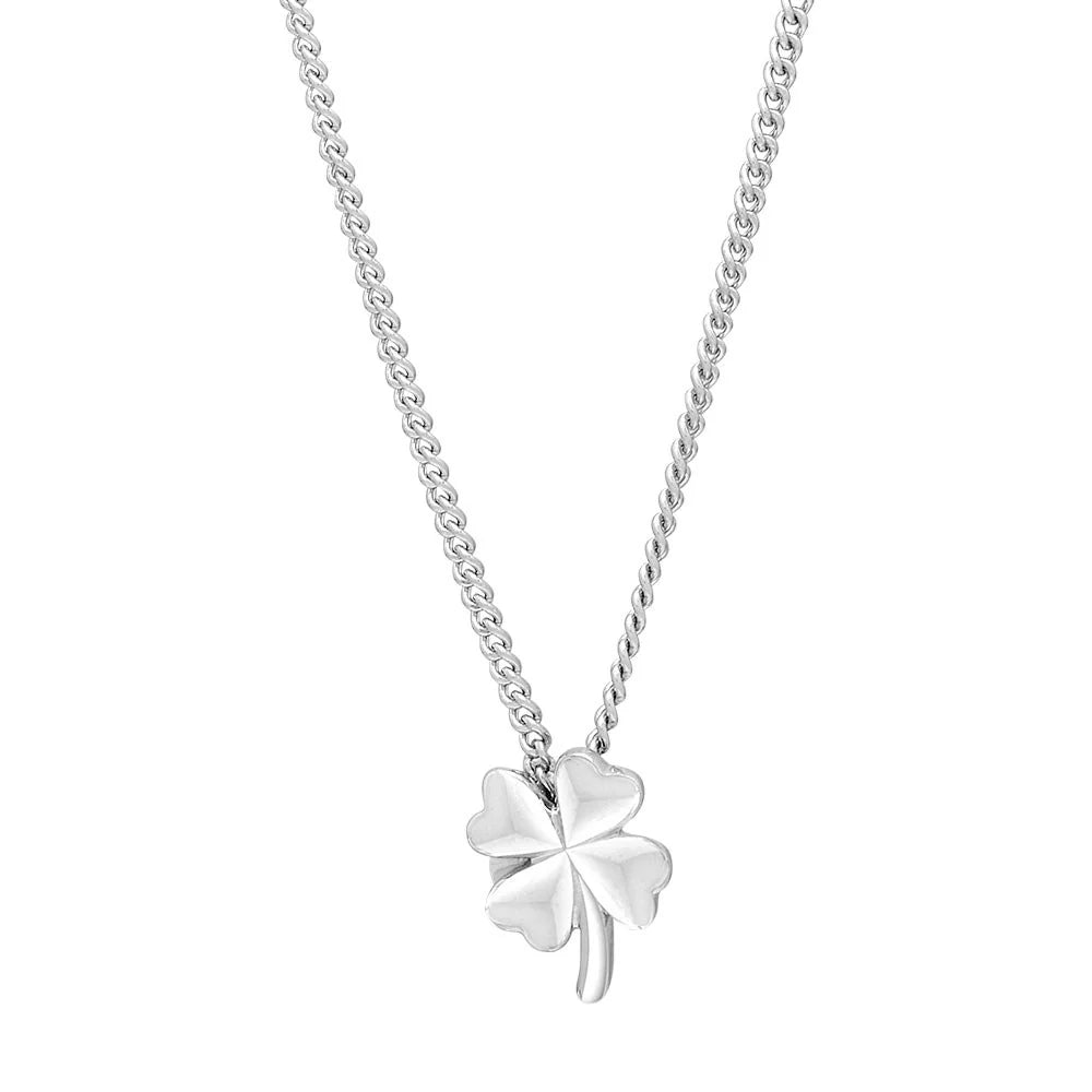 Rhod. sølvvedhæng m/kløver inkl. kæde - Urma.dk