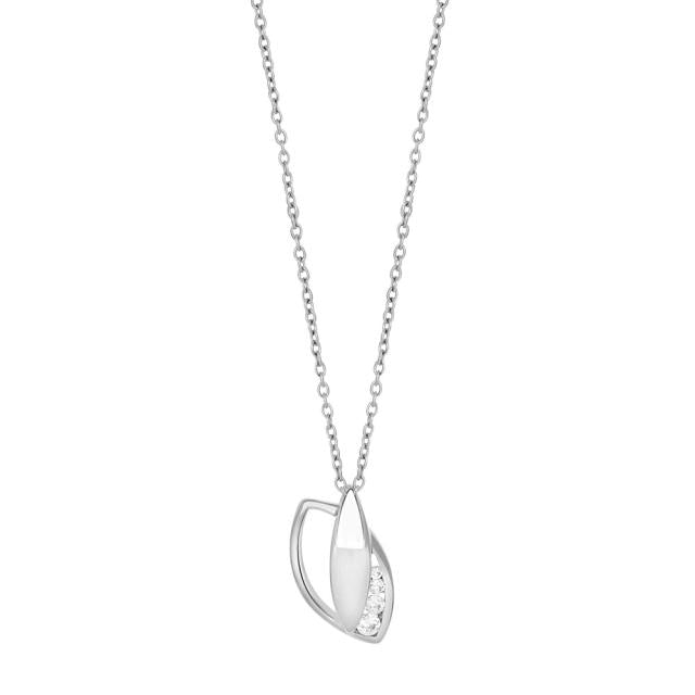 Rhod. sølvvedhæng øjne m/cz inkl. kæde - Urma.dk