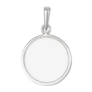 Rhod. sølvvedhæng rund plade 16mm - Urma.dk