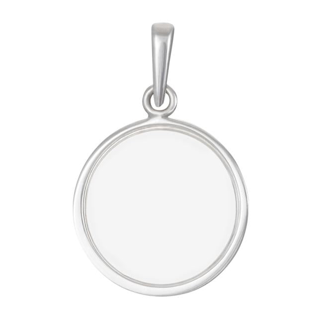 Rhod. sølvvedhæng rund plade 16mm - Urma.dk