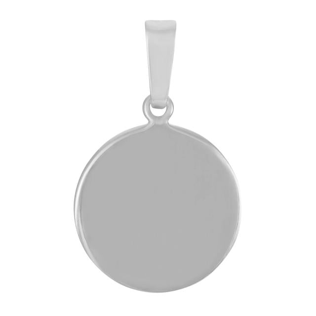 Rhod. sølvvedhæng rund plade 16mm - Urma.dk
