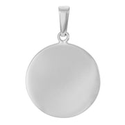 Rhod. sølvvedhæng rund plade 20mm - Urma.dk