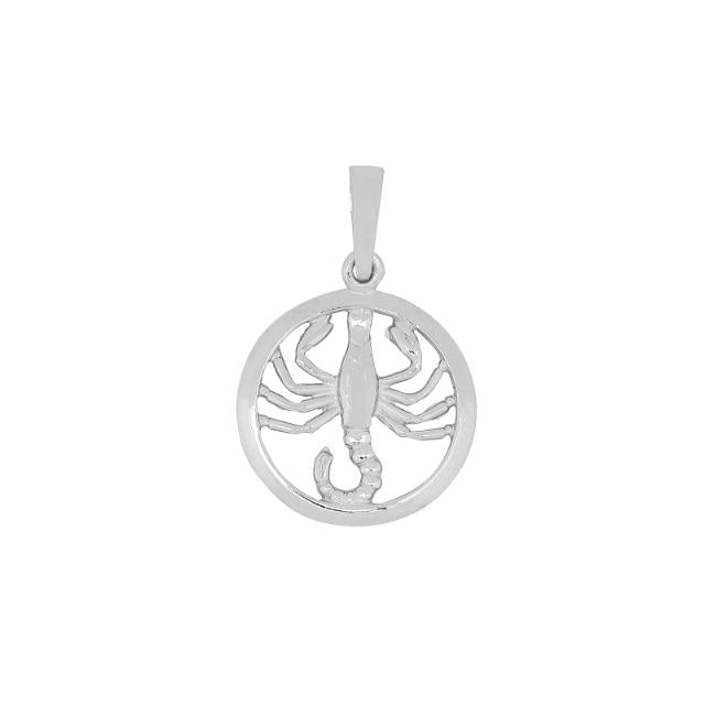 Rhod. sølvvedhæng SKORPIONEN 12mm - Urma.dk