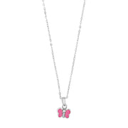 Rhod. sølvvedhæng sommerfugl m/emalje og cz inkl. - Urma.dk