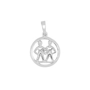 Rhod. sølvvedhæng TVILLING 12mm - Urma.dk