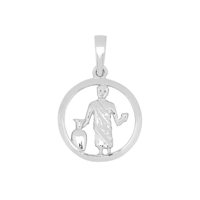 Rhod. sølvvedhæng VANDMANDEN 15mm - Urma.dk