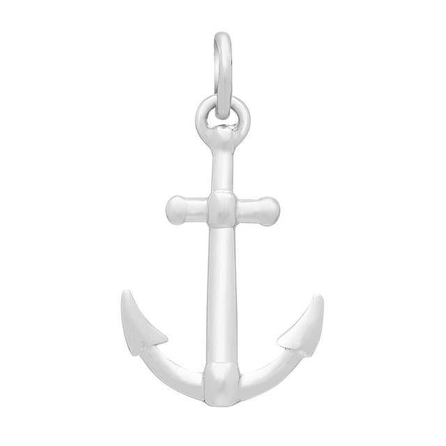 Rhod. sølvvedhæng/charm anker - Urma.dk