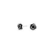 Rhod. sølvørestikker m/ox. rose 6mm