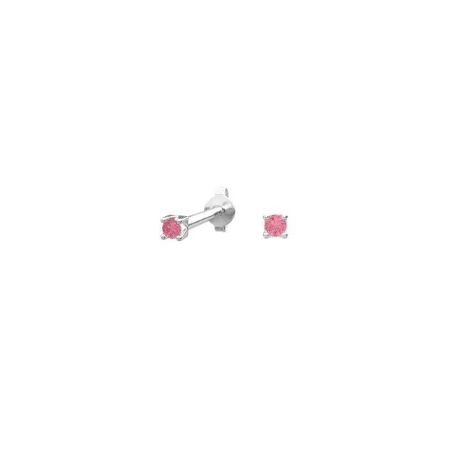 Rhod. sølvørestikker m/pink topaz farve cz