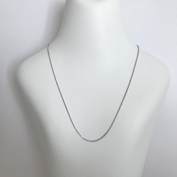 Rhodineret sølv collier anker kæde (flad) 45 cm - Urma.dk