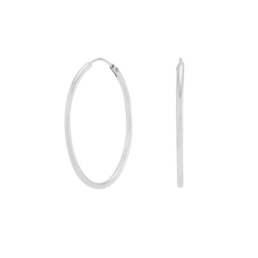 Rhodineret sølv creol 30mm HOOPS52 - Urma.dk