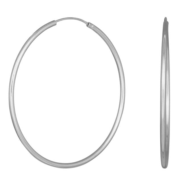 Rhodineret sølv creol 40mm HOOPS52 - Urma.dk