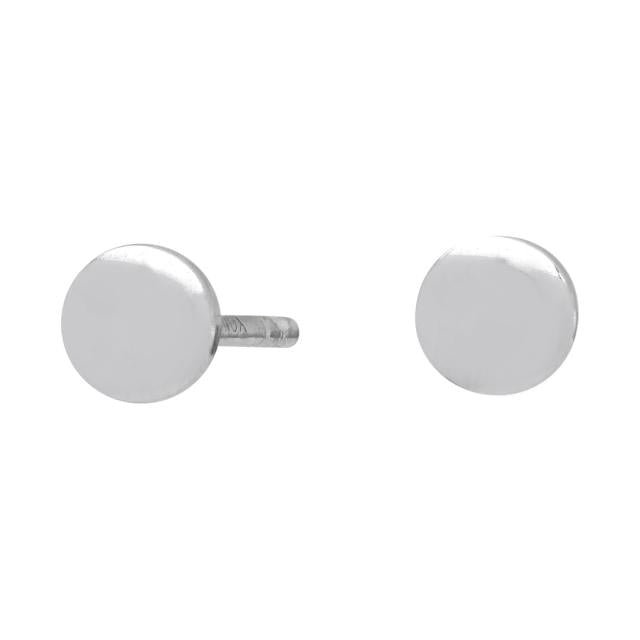 Rhodineret sølv ørering rund 4mm - Urma.dk