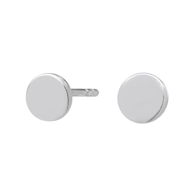 Rhodineret sølv ørering rund 5mm - Urma.dk