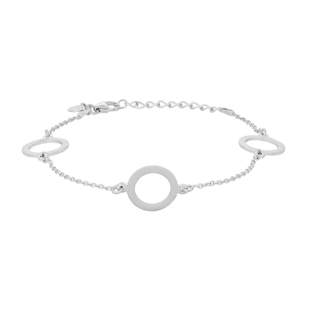 Rhodineret sølvarmbånd, cirkel 12mm - Urma.dk