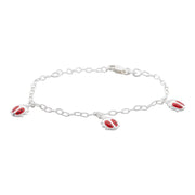 Rhodium silver bracelet w/3 ladybugs - Urma.dk