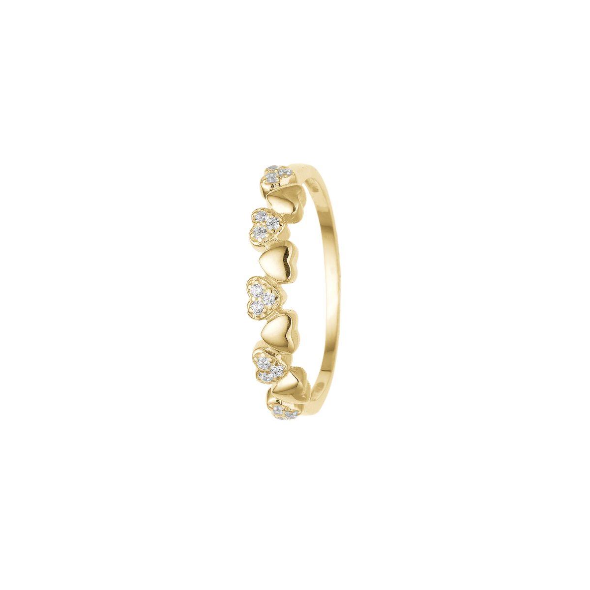 Ring 8kt, bånd med hjerter