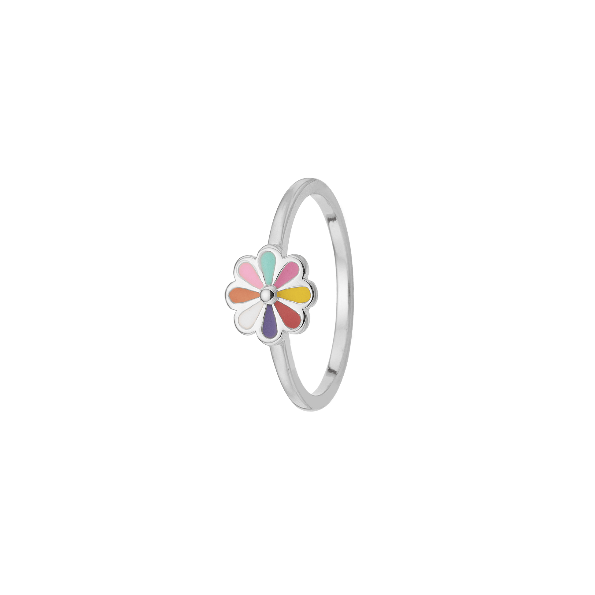 Ring, Colourful Flower, sølv