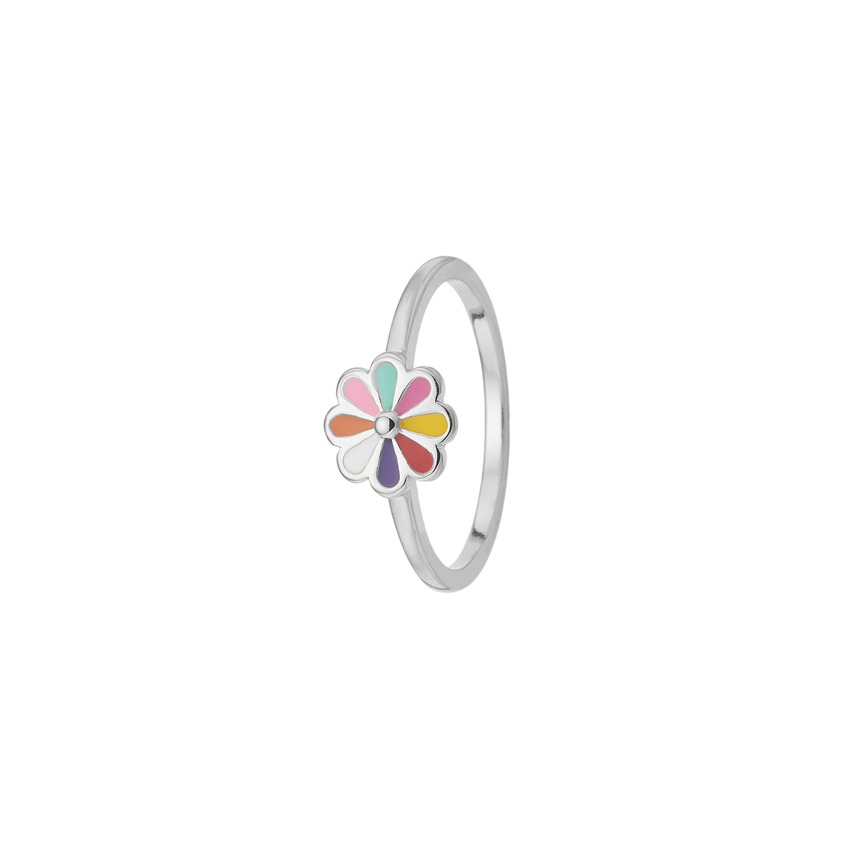 Ring, Colourful Flower, sølv