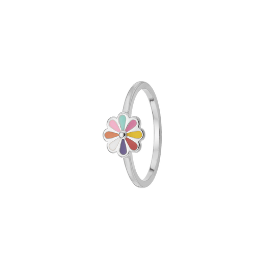 Ring, Colourful Flower, sølv