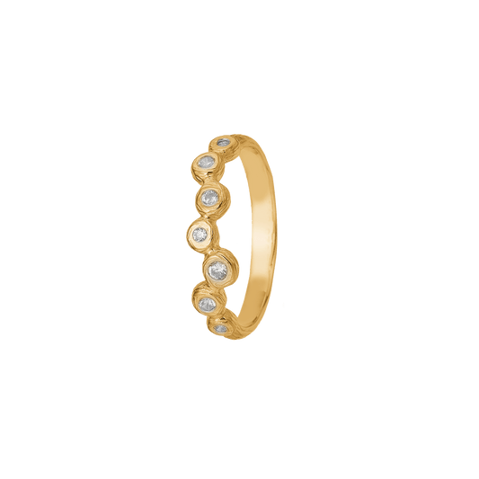 Ring med bobler, 14k m/ 7 cz