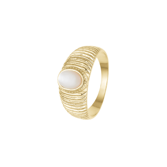 Ring, Perlemor, forg sølv - Urma.dk