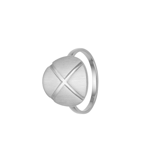 Ring, plade m/kryds, sølv - Urma.dk