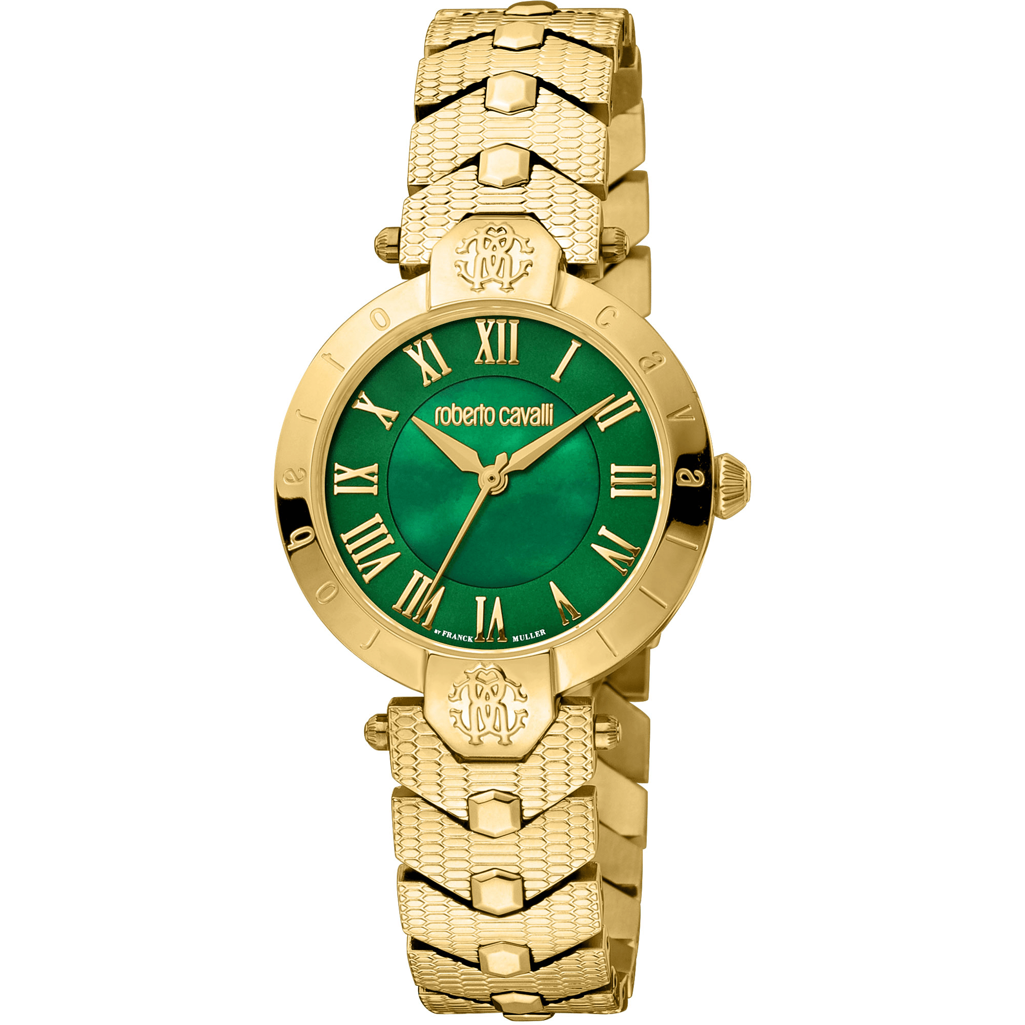 Roberto Cavalli by Franck Muller Dame Rustfrit Stål Guldfarvet Ur RV1L166M0061 - Urma.dk
