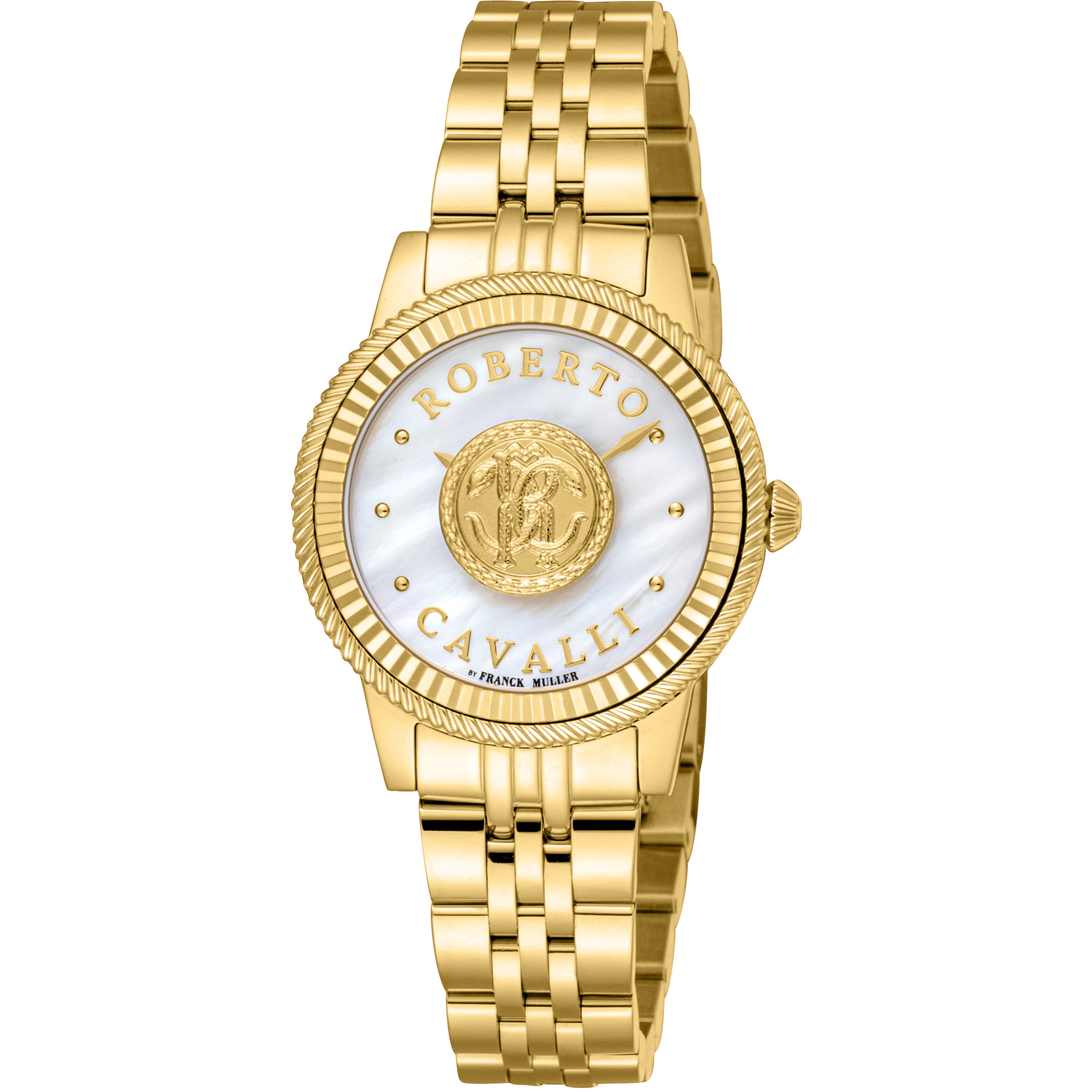 Roberto Cavalli by Franck Muller Dame Rustfrit Stål Guldfarvet Ur RV1L228M0051 - Urma.dk