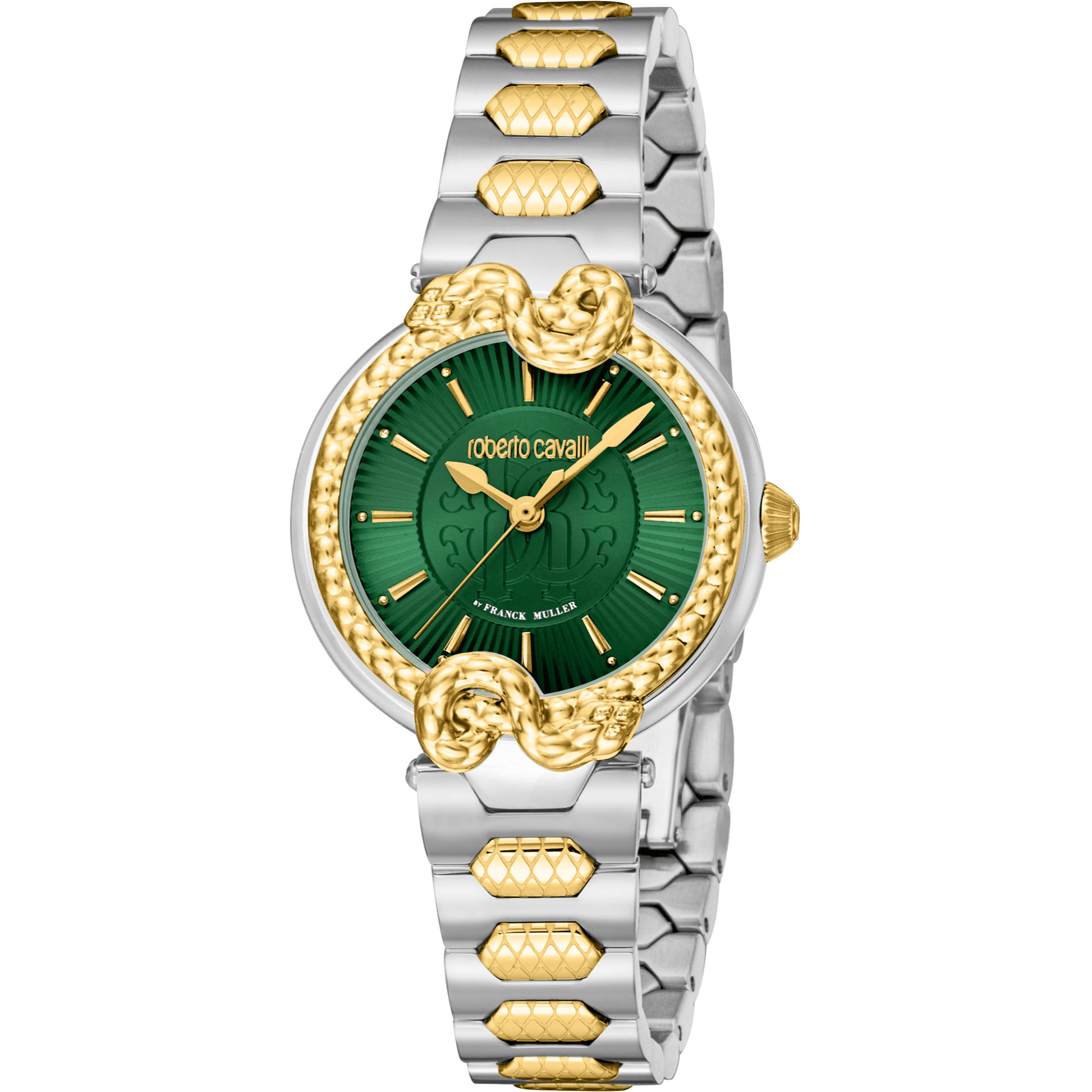 Roberto Cavalli by Franck Muller Dame Rustfrit Stål Guldfarvet/Sølvgrå Ur RV1L214M0061 - Urma.dk