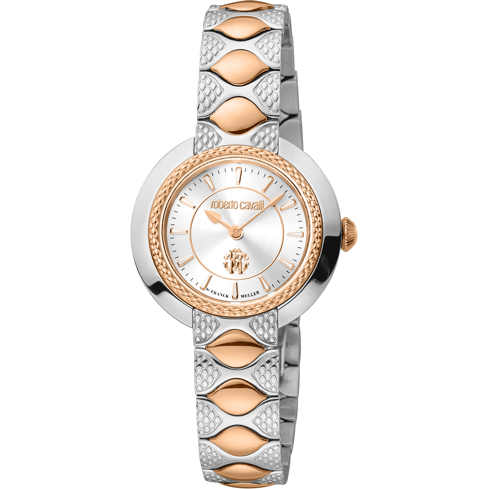 Roberto Cavalli by Franck Muller Dame Rustfrit Stål Rosaguld/Sølvgrå Ur RV1L180M0061 - Urma.dk