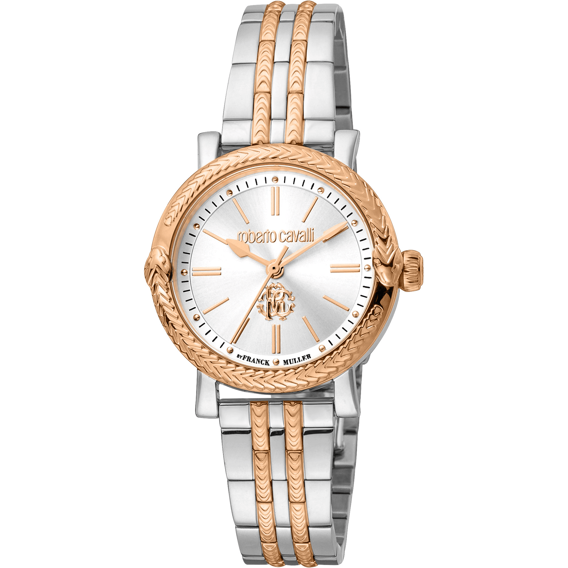 Roberto Cavalli by Franck Muller Dame Rustfrit Stål Rosaguld/Sølvgrå Ur RV1L193M0101 - Urma.dk