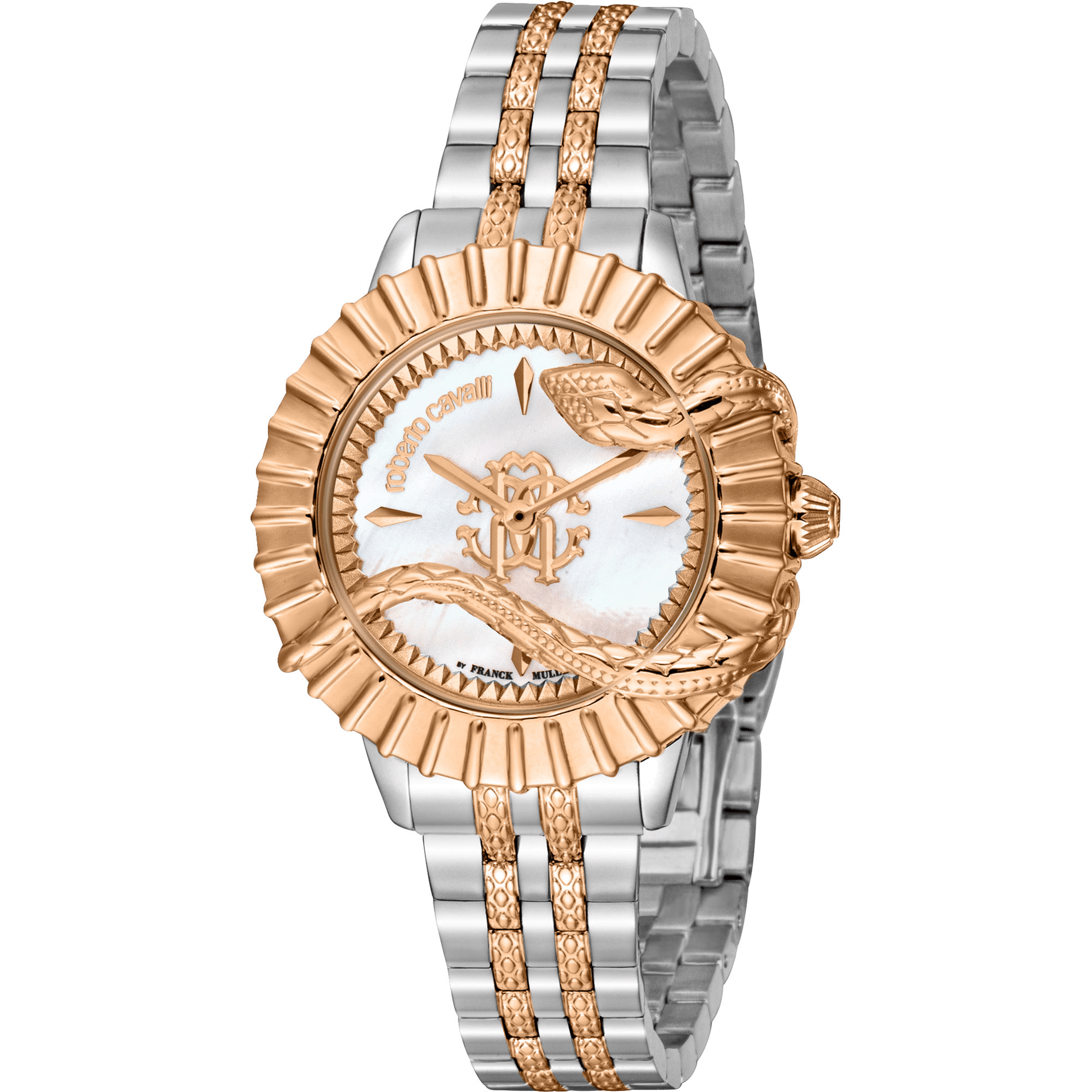 Roberto Cavalli by Franck Muller Dame Rustfrit Stål Rose Gold/Sølvgrå Ur RV1L213M0091 - Urma.dk