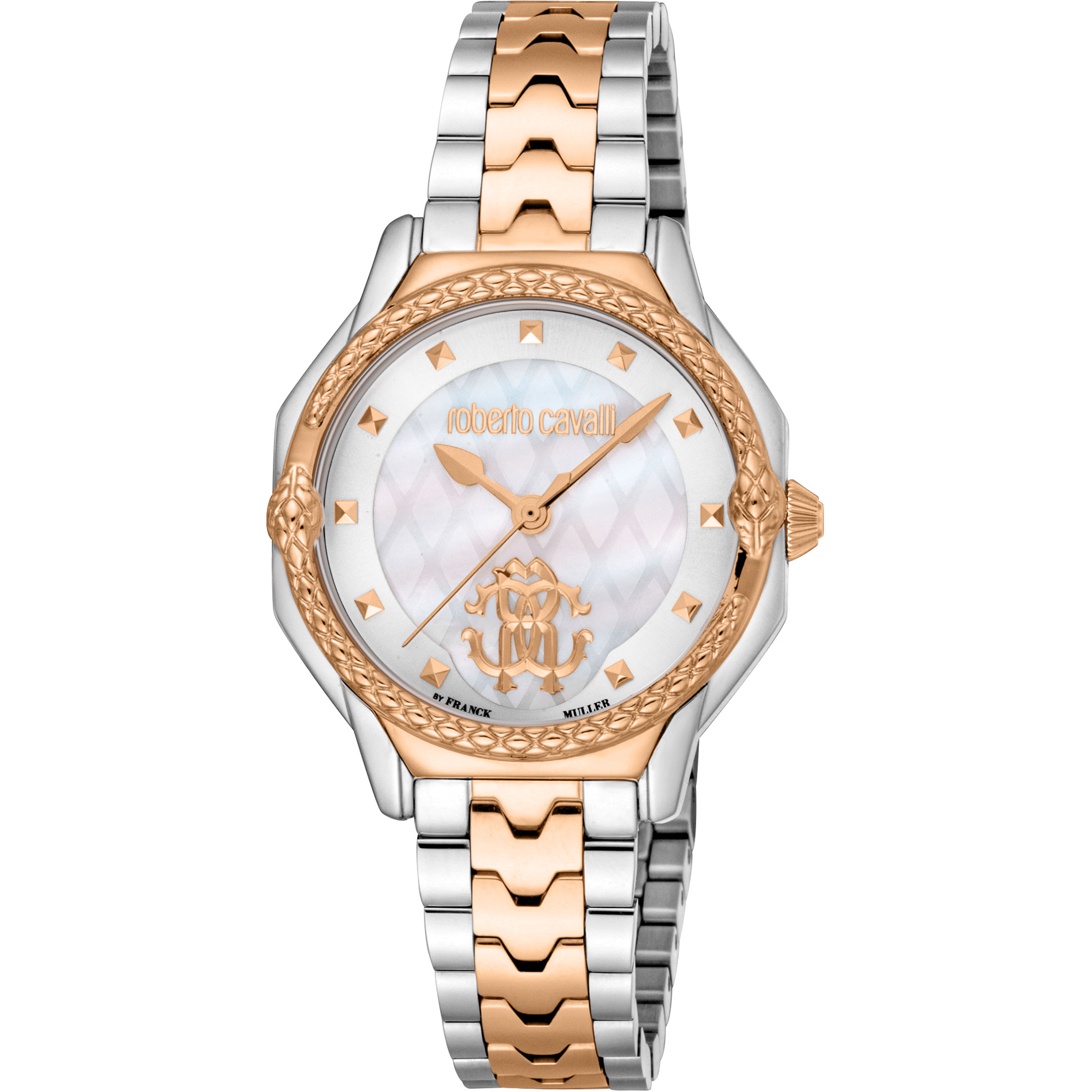 Roberto Cavalli by Franck Muller Dame Rustfrit Stål Rose Gold/Sølvgrå Ur RV1L225M0081 - Urma.dk