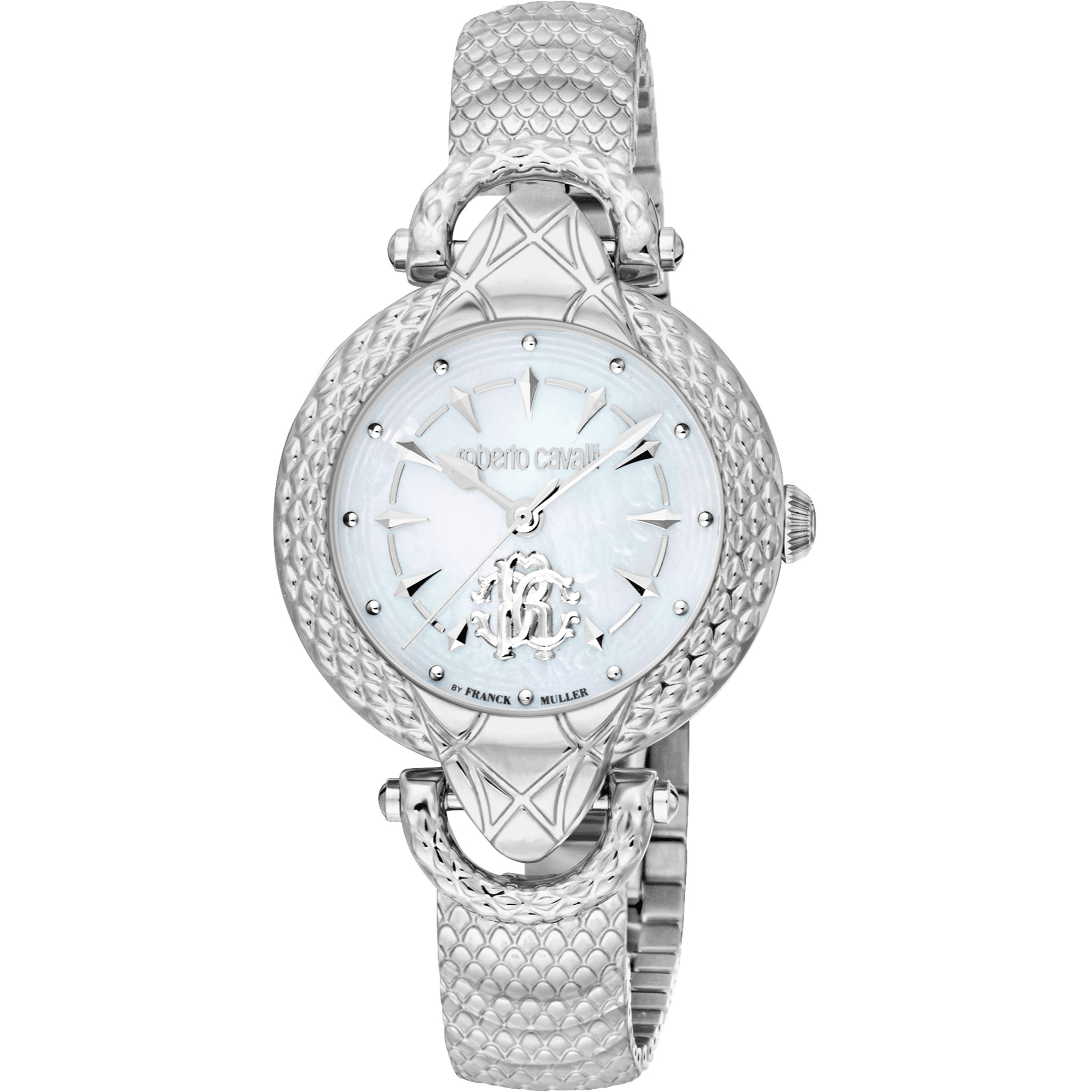 Roberto Cavalli by Franck Muller Dame Rustfrit Stål Sølvgrå Ur RV1L165M0041 - Urma.dk