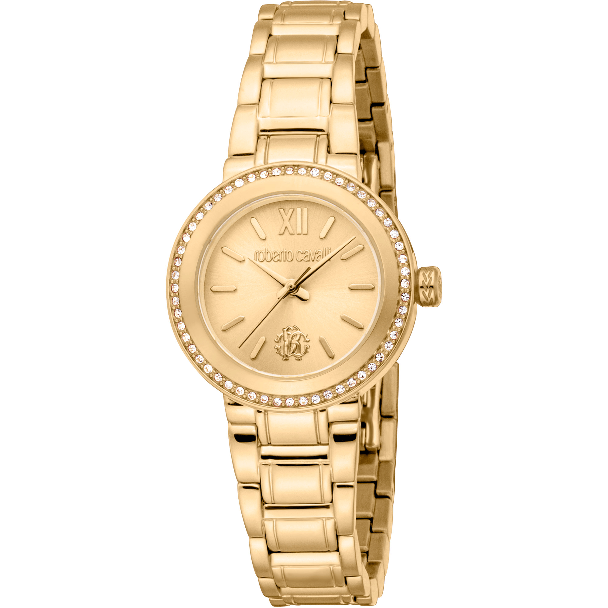 Roberto Cavalli Dame Rustfrit Stål Guldfarvet Champagne Ur RC5L123M0065 - Urma.dk