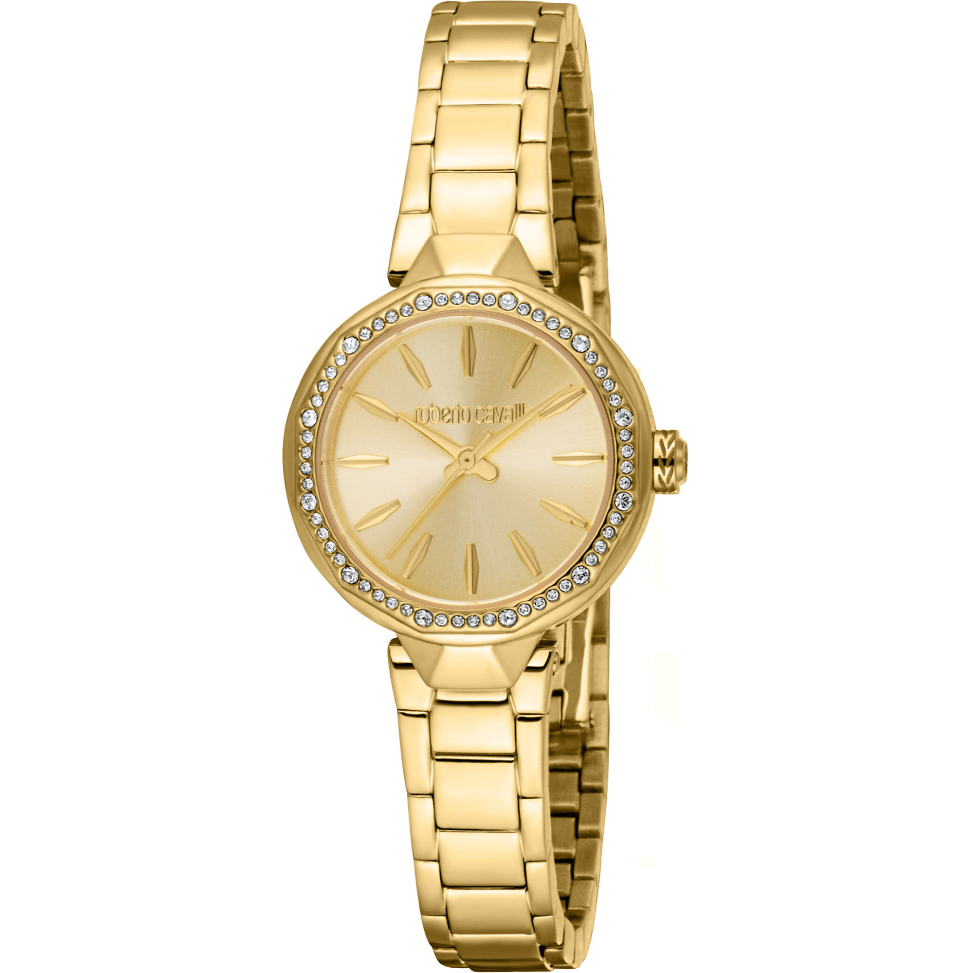 Roberto Cavalli Dame Rustfrit Stål Guldfarvet Champagne Ur RC5L144M0055 - Urma.dk