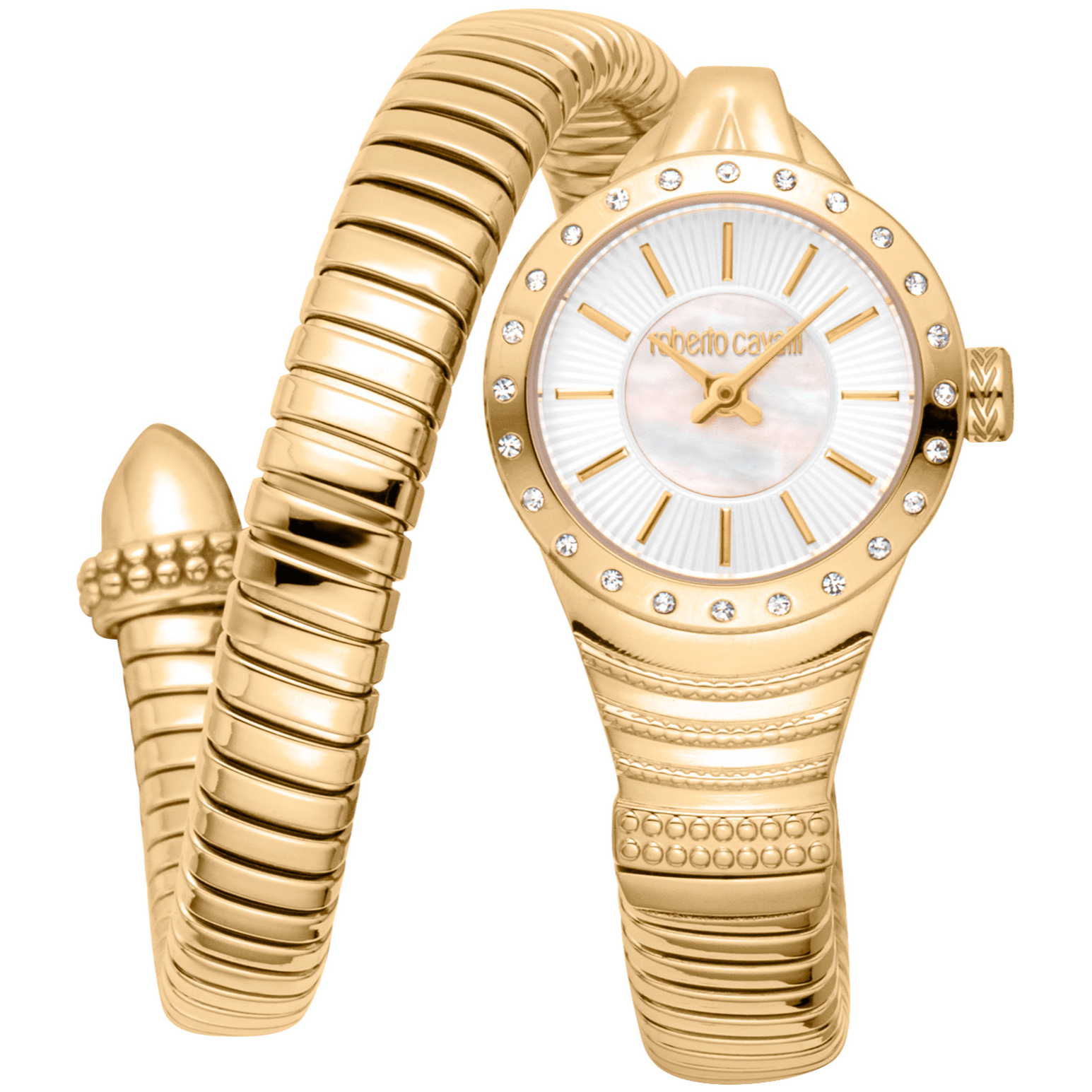Roberto Cavalli Dame Rustfrit Stål Guldfarvet Ur RC5L114M0025 - Urma.dk