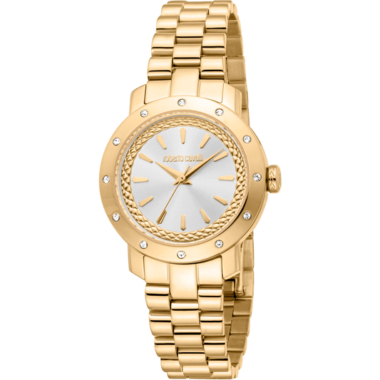 Roberto Cavalli Dame Rustfrit Stål Guldfarvet Ur RC5L125M0055 - Urma.dk