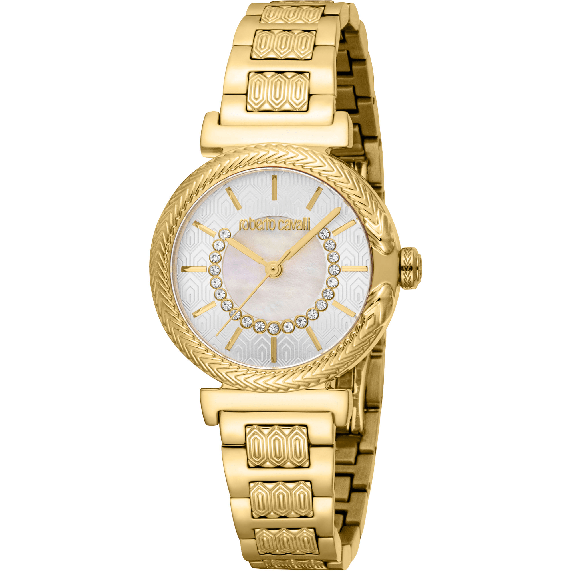 Roberto Cavalli Dame Rustfrit Stål Guldfarvet Ur RC5L137M0045 - Urma.dk
