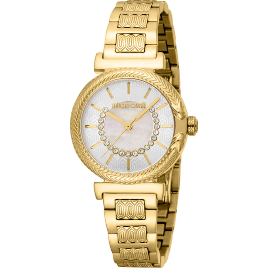 Roberto Cavalli Dame Rustfrit Stål Guldfarvet Ur RC5L137M0045 - Urma.dk