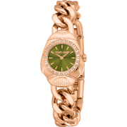 Roberto Cavalli Dame Rustfrit Stål Rosaguld Grøn Ur RC5L093M0045 - Urma.dk