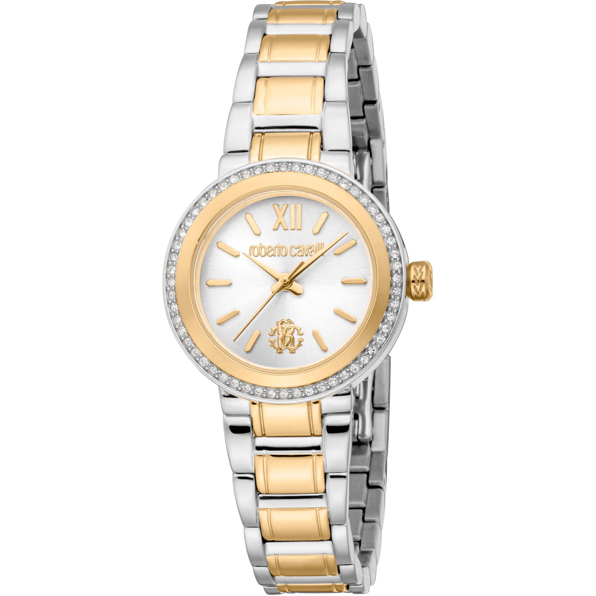 Roberto Cavalli Dame Rustfrit Stål Sølv & Guldfarvet Ur RC5L123M0085 - Urma.dk