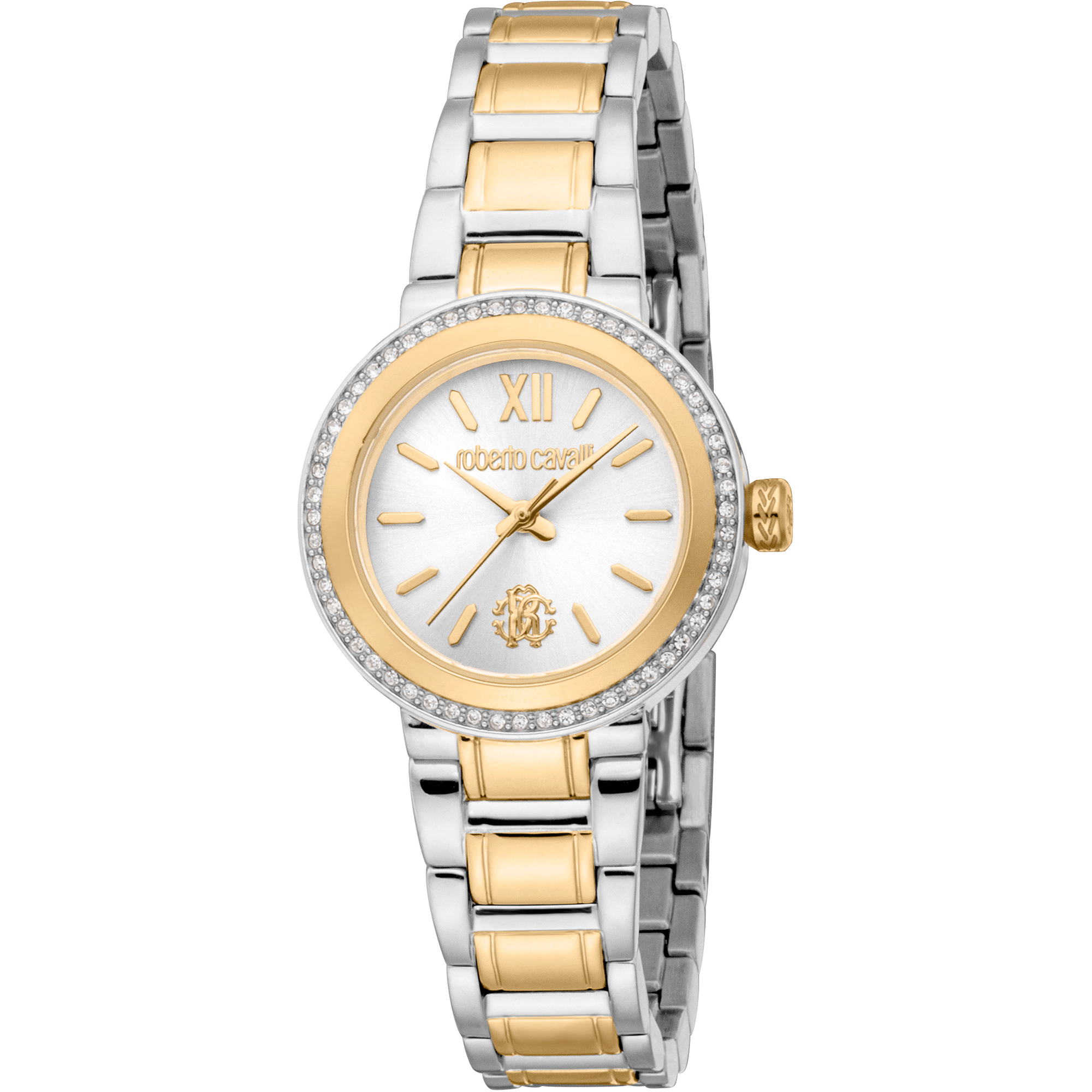 Roberto Cavalli Dame Rustfrit Stål Sølv & Guldfarvet Ur RC5L123M0085 - Urma.dk