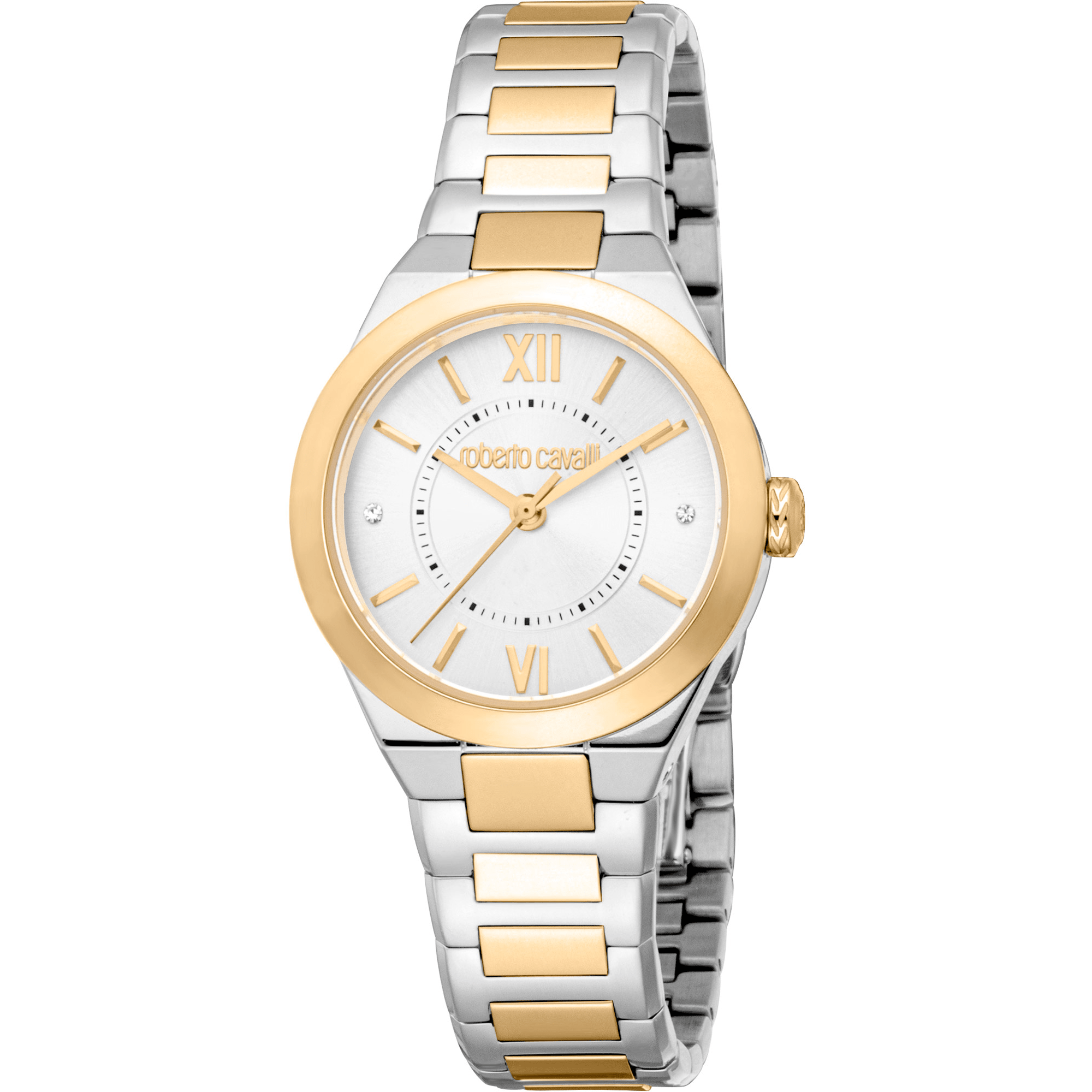 Roberto Cavalli Dame Rustfrit Stål Sølv & Guldfarvet Ur RC5L126M0055 - Urma.dk