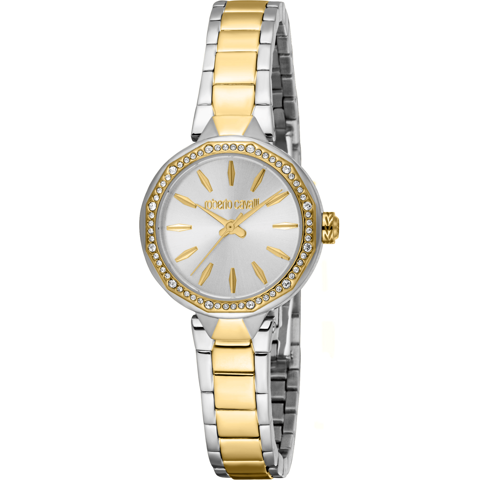 Roberto Cavalli Dame Rustfrit Stål Sølv & Guldfarvet Ur RC5L144M0085 - Urma.dk