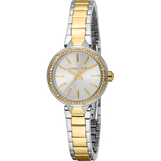 Roberto Cavalli Dame Rustfrit Stål Sølv & Guldfarvet Ur RC5L144M0085 - Urma.dk
