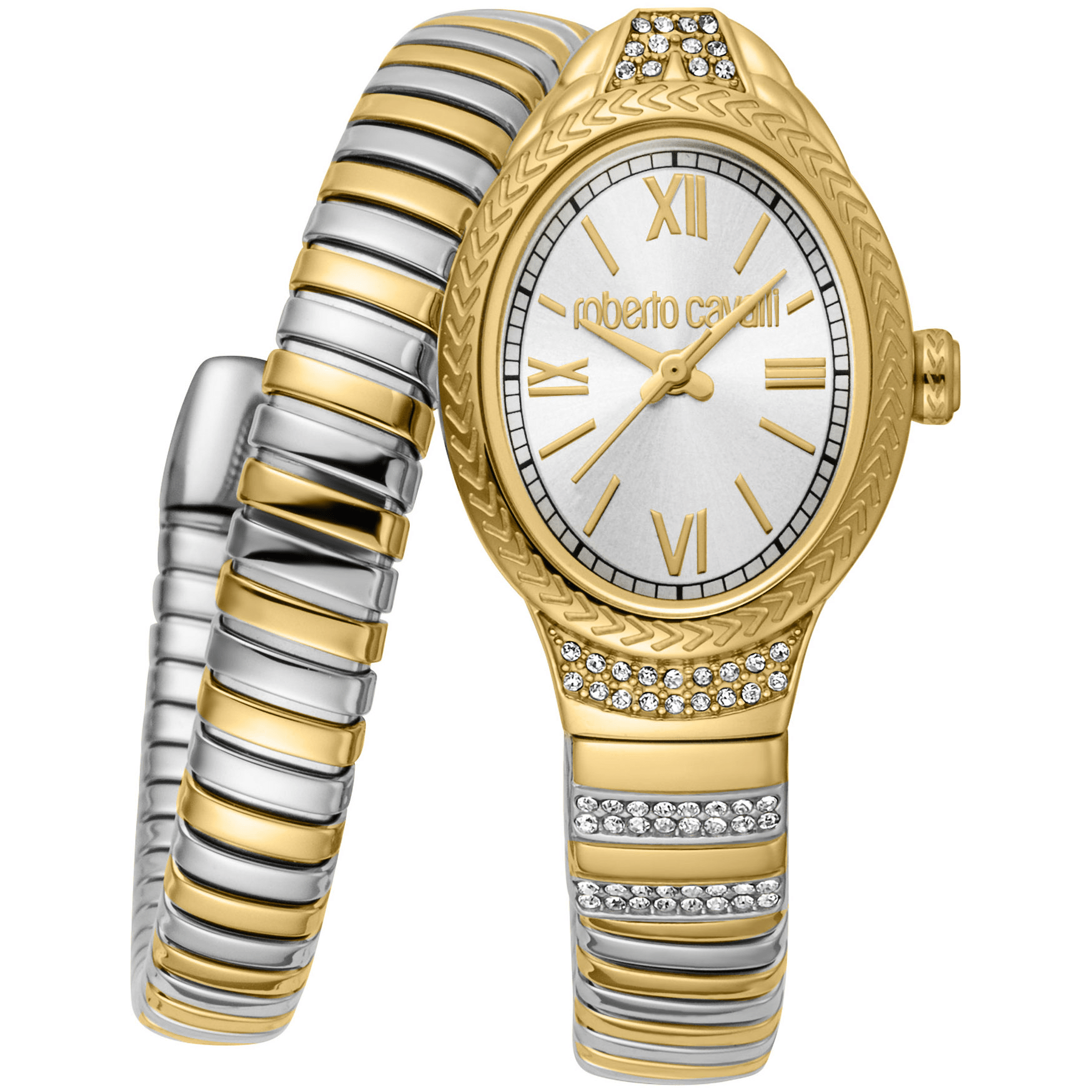 Roberto Cavalli Dame Rustfrit Stål Sølv - og Guldfarvet Ur RC5L151M0065 - Urma.dk